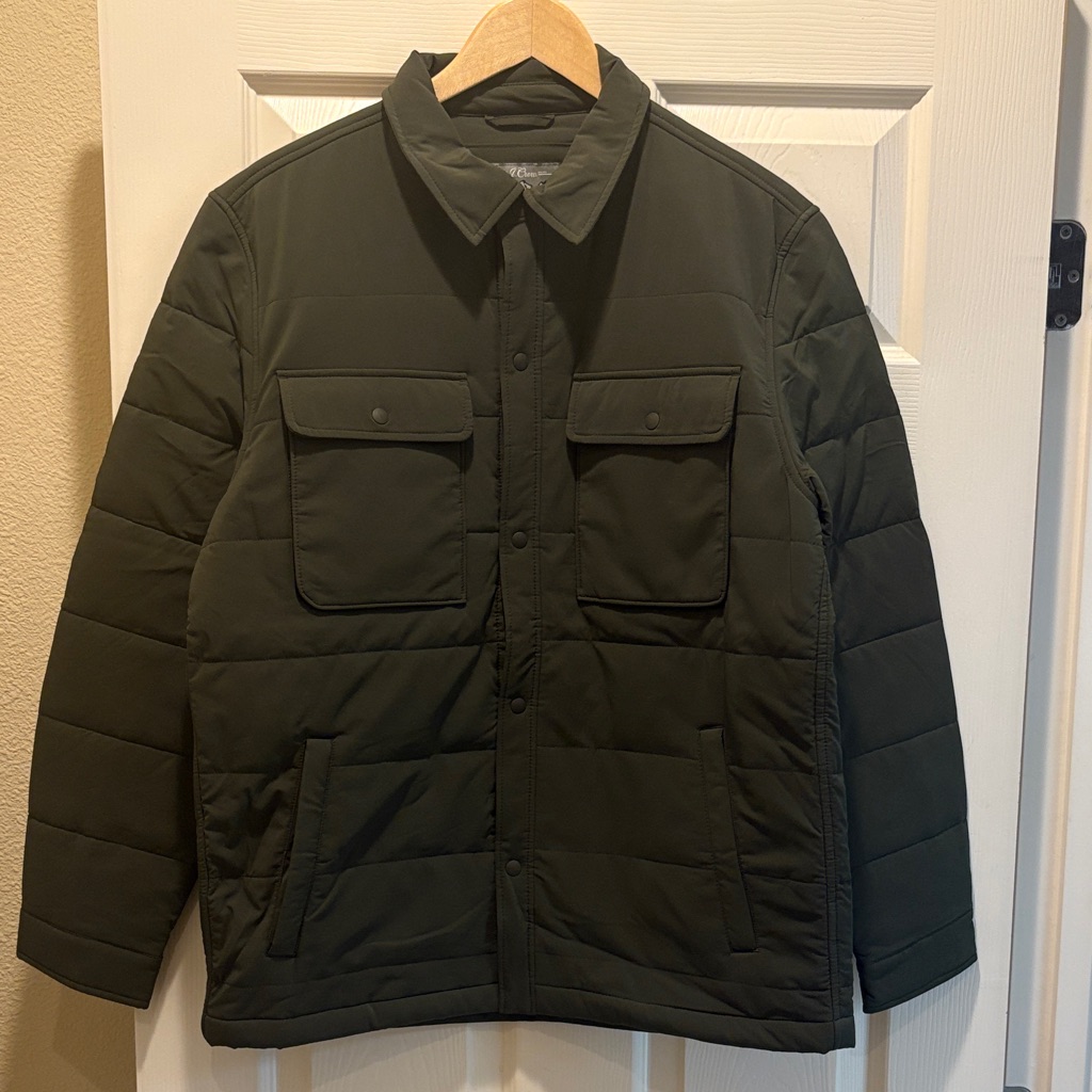J.Crew Nordic Men's Green Quilted Shirt-Jacket
